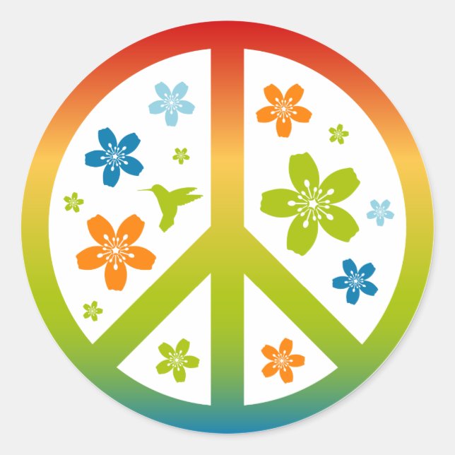 Adesivo Peace Floral Design (Frente)