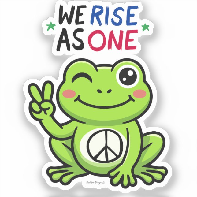 ADESIVO PEACE FROG - WE RISE AS ONE STICKERS (Frente)