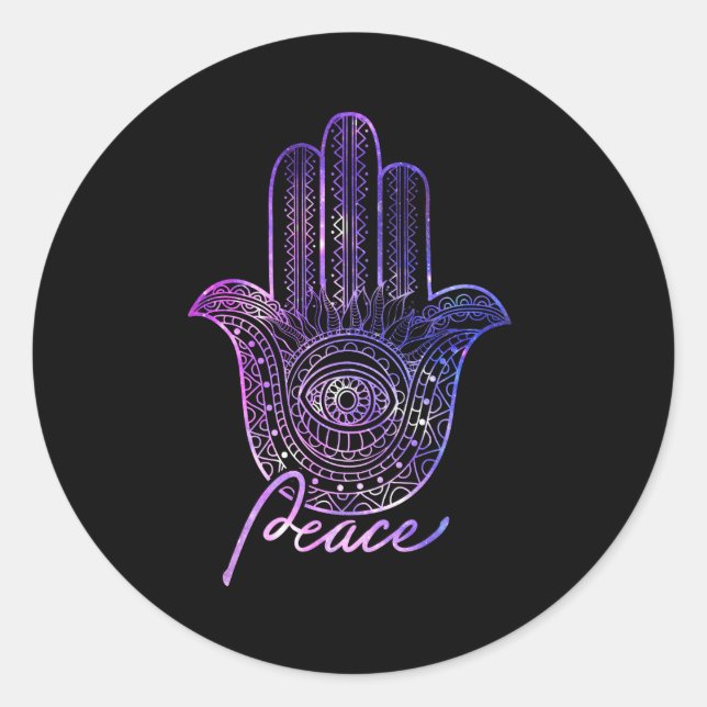 Adesivo Peace Hamsa Yoga Gym (Frente)