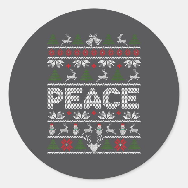 Adesivo Peace I Come In Peace Couple Matching Ugly Christm (Frente)