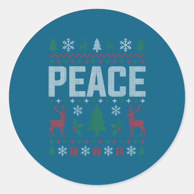 Adesivo Peace I Come In Peace Couple Matching Ugly Christm (Frente)