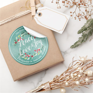 Adesivo Peace Joy & Love Endereço de Feliz ano novo de Na