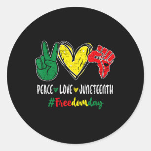 Adesivo Peace Love 19 de junho de 1865 Dia da Liberdade 19