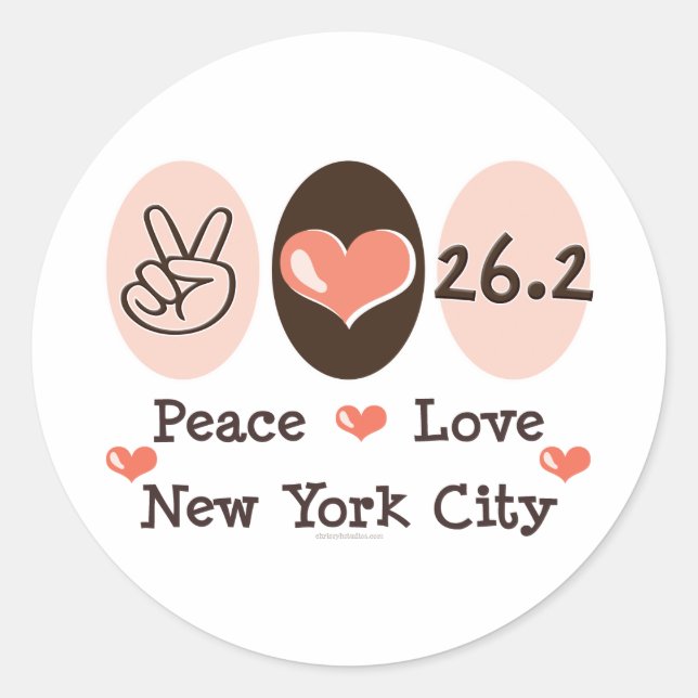Adesivo Peace Love 26.2 Stickers (Frente)