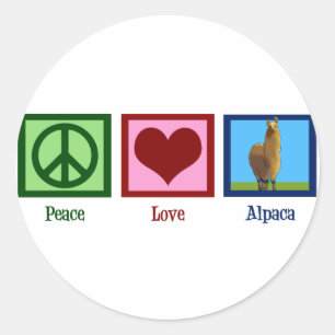 Adesivo Peace Love Alpaca