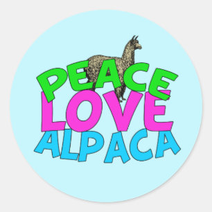 Adesivo Peace Love Alpacas