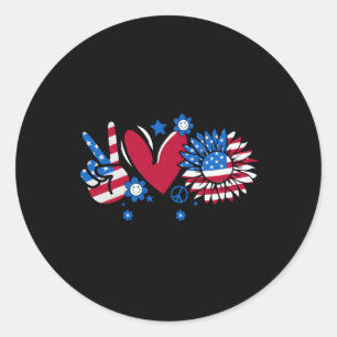 Adesivo Peace Love America Flag Quarto Quarto De Julho