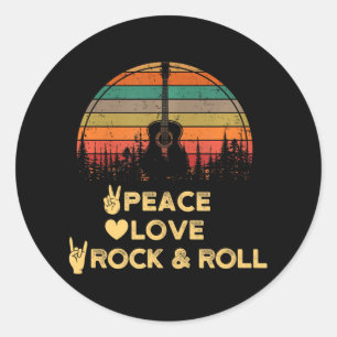 Adesivo Peace Love and Rock N Roll