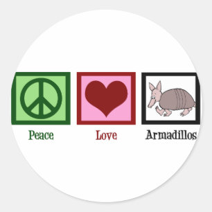 Adesivo Peace Love Armadillos