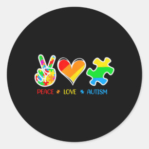 Adesivo Peace Love Autism Quebra-cabeça Pizes Ribbon Autis