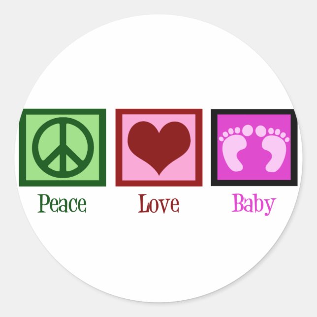 Adesivo Peace Love Baby Girl (Frente)