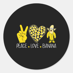Adesivo Peace Love Banana Humor Fruta Lover Funny Love Ban