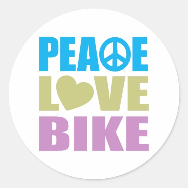 Adesivo Peace Love Bike (Frente)