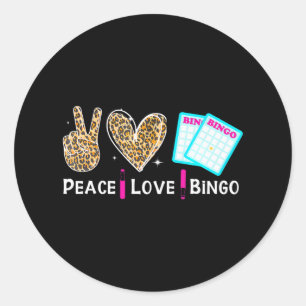 Adesivo Peace Love Bingo Funny Bingo Lover