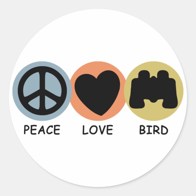 Adesivo Peace Love Bird (Frente)