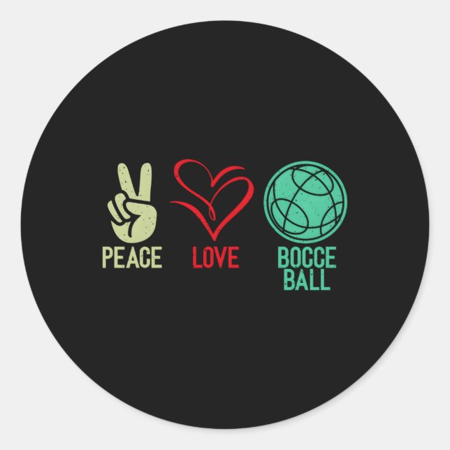 Adesivo Peace Love Bocce Ball (Frente)