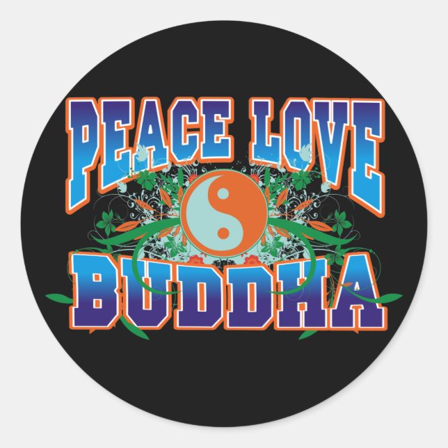 Adesivo Peace Love Buddha (Frente)