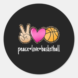 Adesivo Peace Love Bysketbyll Leopard Imprime Girls Por