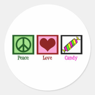 Adesivo Peace Love Candy