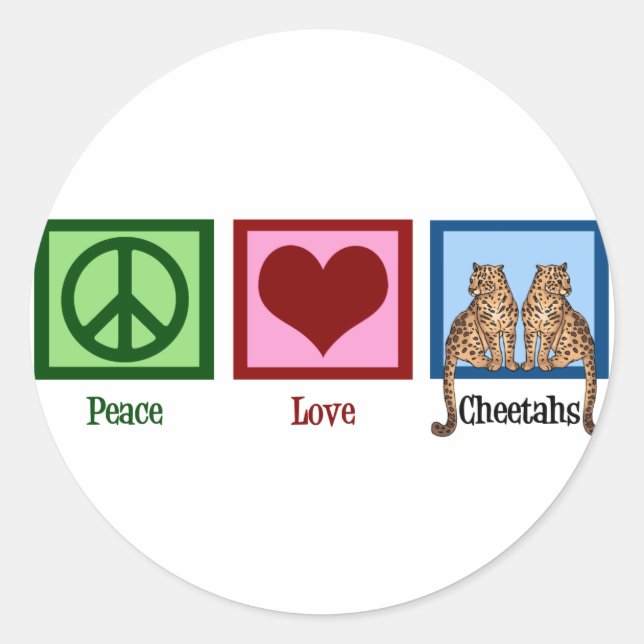 Adesivo Peace Love Cheetahs (Frente)