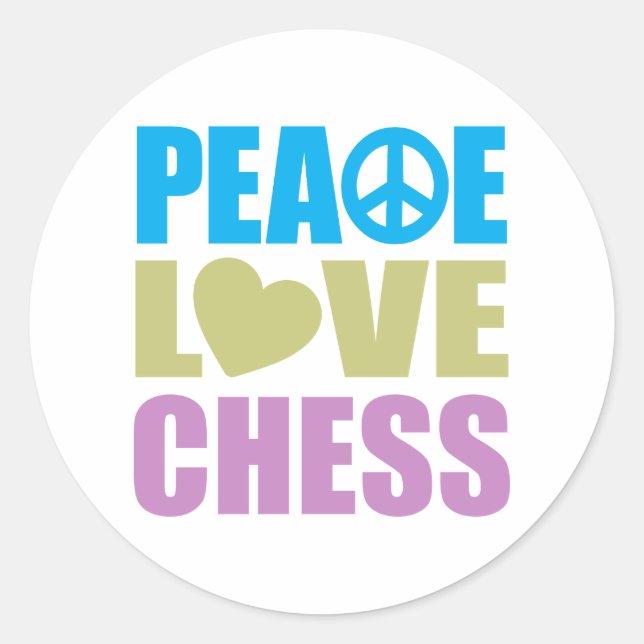 Adesivo Peace Love Chess (Frente)