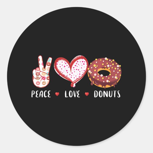 Adesivo Peace Love chocolate rosquinha Garota (Frente)