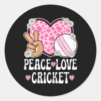 Adesivo Peace Love Cricket Lover Cow Print Women Girls Cut