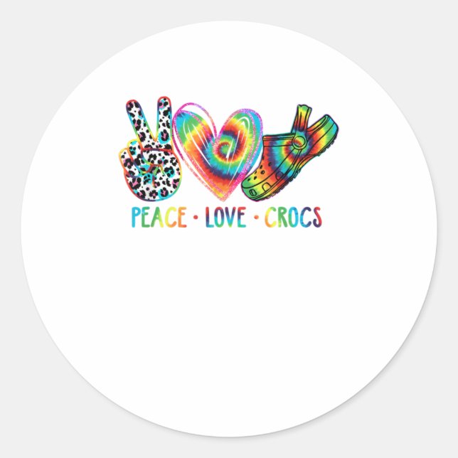 Adesivo Peace Love crocs Funny Gift (Frente)