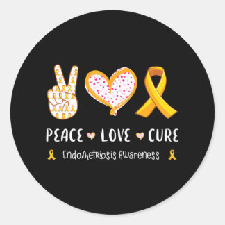 Adesivo Peace Love cura Endometriose consciência para home