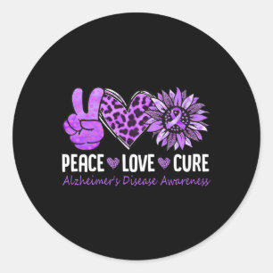 Adesivo Peace Love Cure A Consciência Da Doença De Alzheim