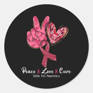 Adesivo Peace Love Cure Burgundy Friso Célula Falsiforme A