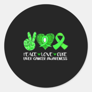 Adesivo Peace Love Cure Câncer de figado Awarness Green Ri