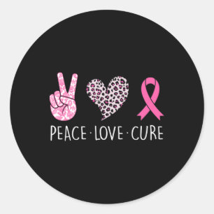 Adesivo Peace Love Cure Heart Pink Ribbon Breast Cancer Aw