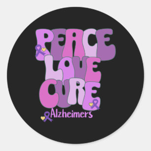 Adesivo Peace Love Cure Heimerheimer: Consciencialização P