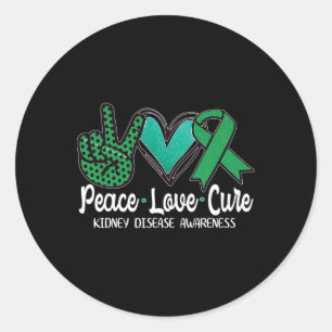 Adesivo Peace Love Cure Kidney Disease Awarness Gift