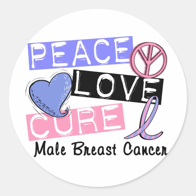 Adesivo Peace Love Cure masculino Bree Cancer (Frente)