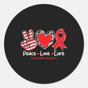 Adesivo Peace Love Cure Sangue Awarness Support 1