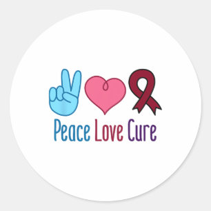 Adesivo Peace Love Cure Sickle Anemia de Células Falsiform