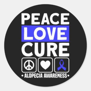 Adesivo Peace Love Cure Support Alopecia Sensibilização Fr