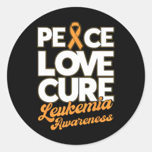 Adesivo Peace Love Cure Support Leukemia Sensibilização Fr