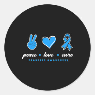 Adesivo Peace Love Cure T1d Warrior Type One Diabetes Awar