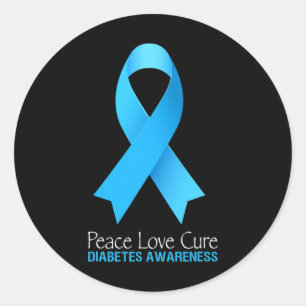 Adesivo Peace Love Cure Type 1 Diabetes Sensibilização par