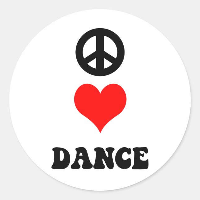Adesivo Peace Love Dance (Frente)