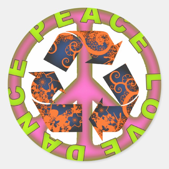 Adesivo Peace Love Dance (Frente)
