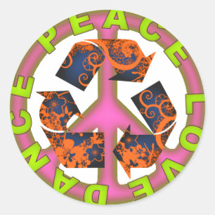 Adesivo Peace Love Dance