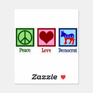 Adesivo Peace Love Democrat