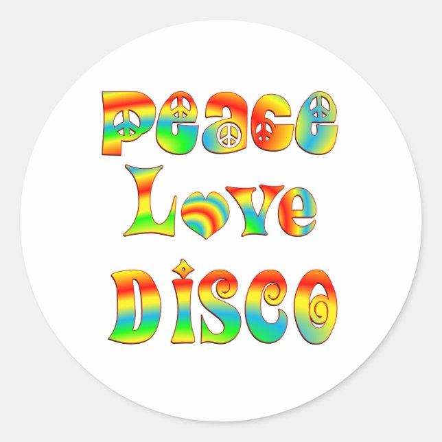 Adesivo Peace Love Disco (Frente)