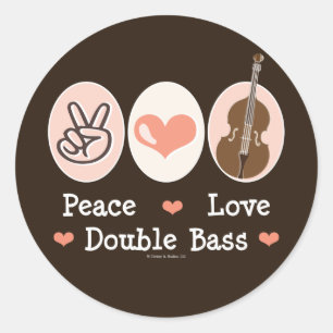 Adesivo Peace Love Double Bass Stickers