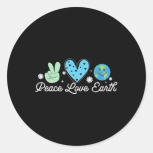 Adesivo Peace Love Earth Day Groovy Hippie Retro Vintage N