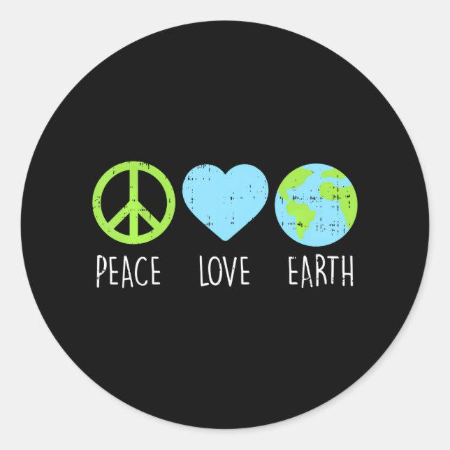 Adesivo Peace Love Earth Legal Hippie Hippy (Frente)
